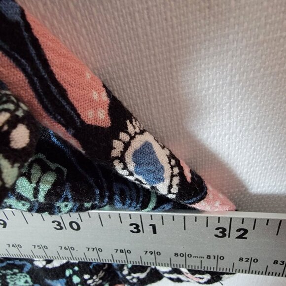 Torrid Babydoll Top Womens Plus Sz 3X Crochet Trim Lace-Up Black Floral Boho - Picture 8 of 14